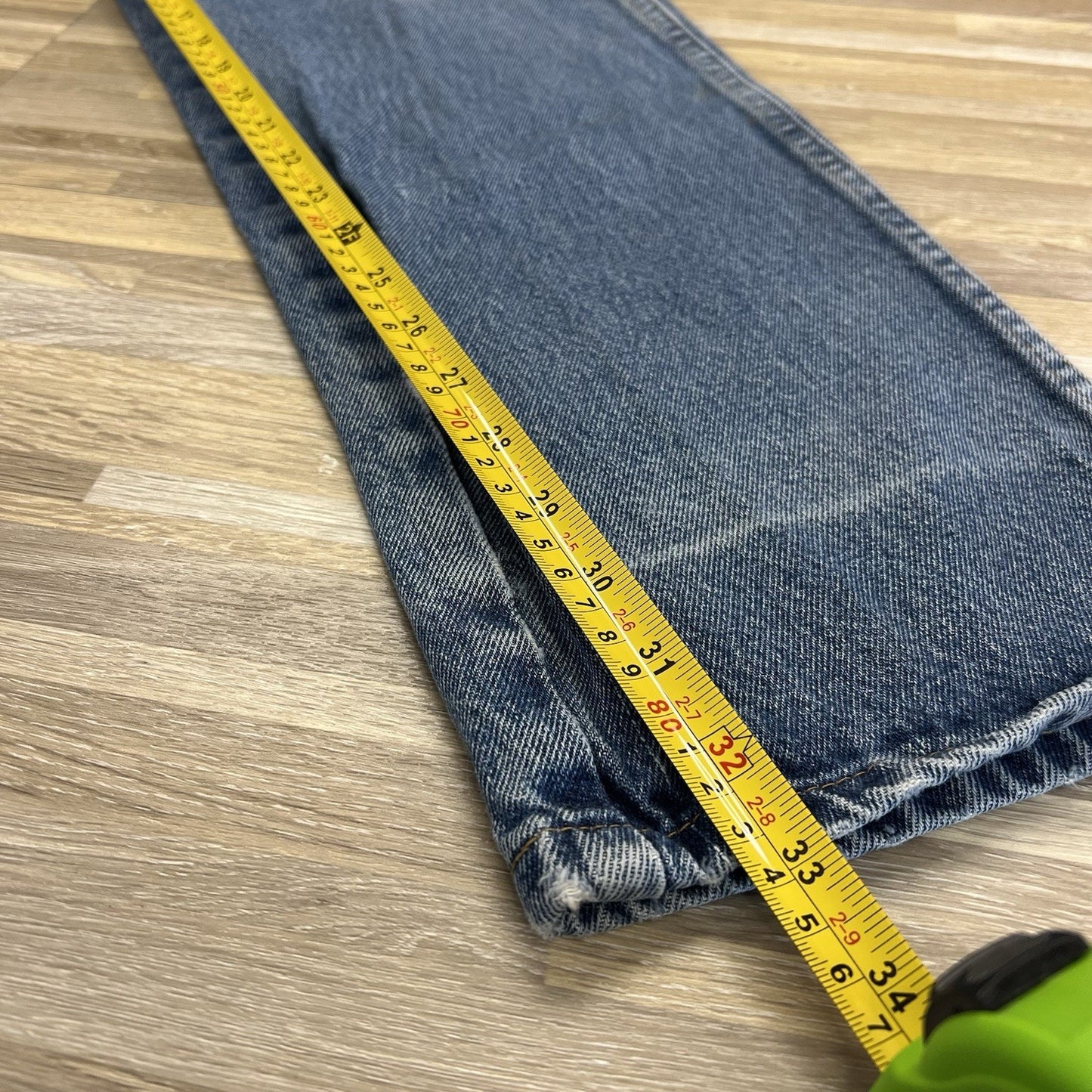 VTG Rustler Denim Blue Jeans 32X33 Workwear Naturally Distressed Cowboy - N683