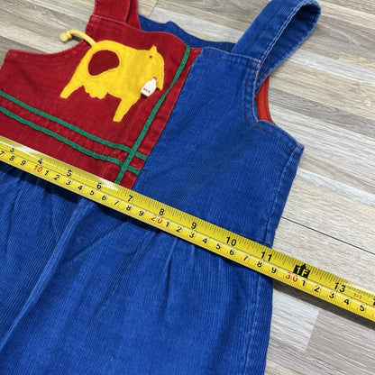VTG Ruth Scharf Toddler Overalls Corduroy Milk Cow Size 3T - JN293