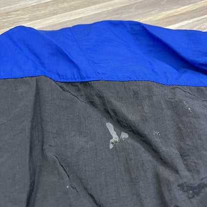 VTG Reebok Men's 90s Windbreaker Jacket Size XL Tuck Away Hood Black Blue -2N666