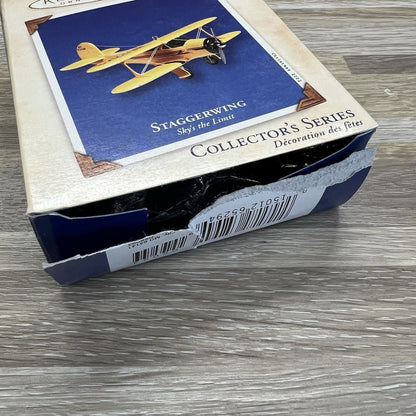 2002 Staggerwing Airplane Hallmark Sky's The Limit Series Ornament - A123