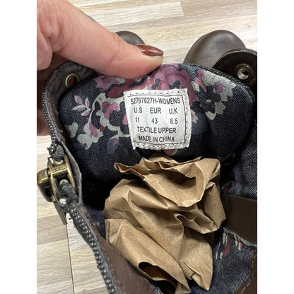 Levi's Boots Women Size 11 Denim Combat Style Lace Up Side Zip Shoe - 20D693