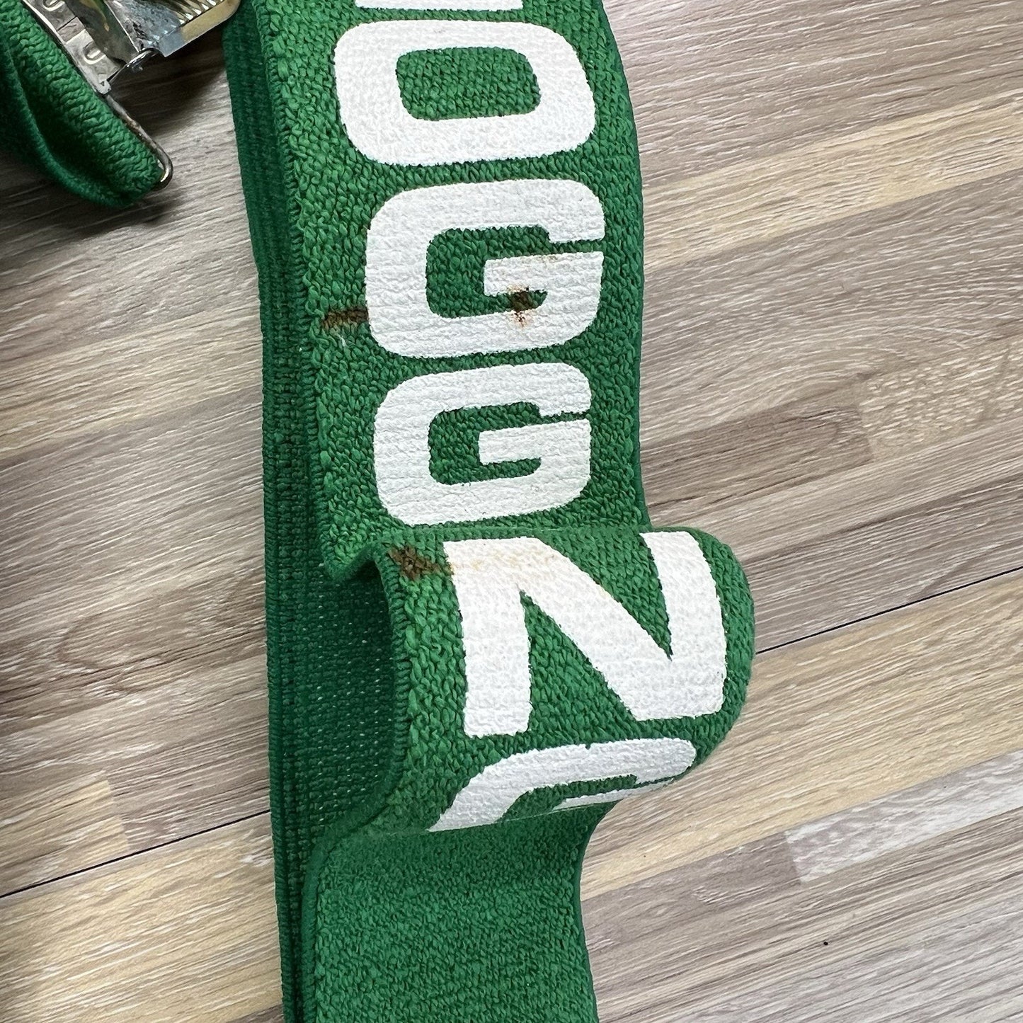 VTG Oregon Logging Suspenders Green Elastic Adjustable ROUGH Condition - JL394