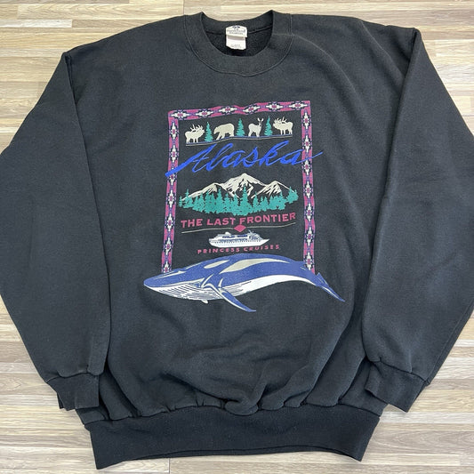 VTG Princess Cruises ALASKA The Last Frontier Sweatshirt Size XL - AG553