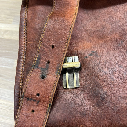 Komal's Passion Leather Messenger Bag Buckle Closure Vintage Brown - JL403