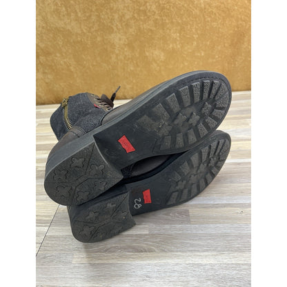 Levi's Boots Women Size 11 Denim Combat Style Lace Up Side Zip Shoe - 20D693