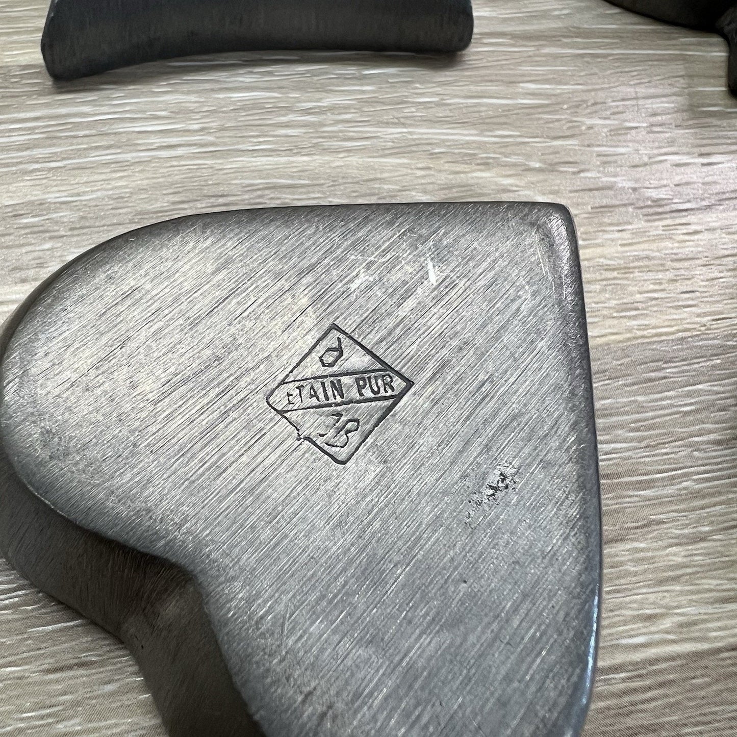 VTG Etain Pur Pewter Cards Suits Mini Ash Trays Hearts Clubs Diamond Spade 6N682