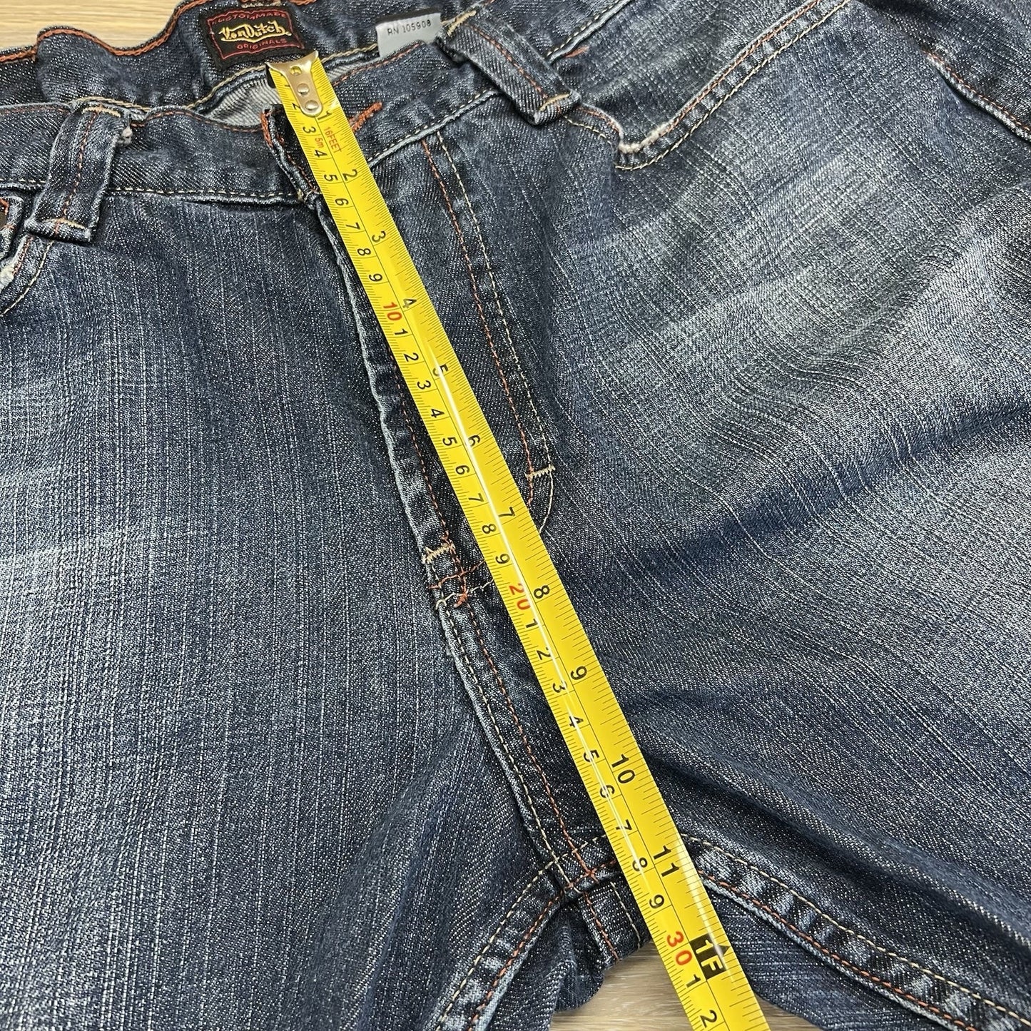 Vintage Y2K Von Dutch Mens 34x32 Jeans Pants Denim Zip Fly Skater - 13N678