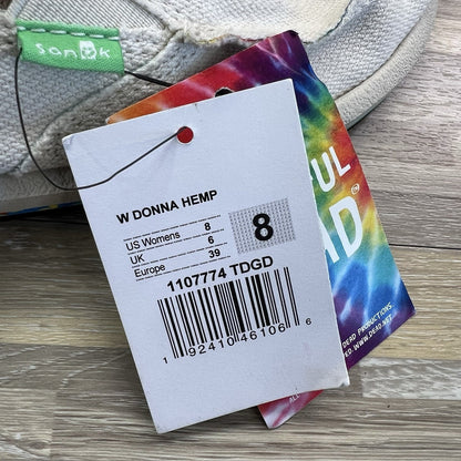NWT Sanuk Grateful Dead Hemp Tie Dye Slip On Shoes Women’s Size 8 - JN327