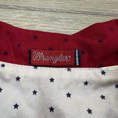Vintage Wrangler Women’s Reversible Vest Red White Stars Fourth July Sz M - M197