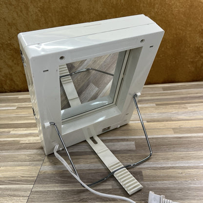 VTG Jerdon JGL9W Tri Fold Two Sided Lighted White Makeup Mirror WORKS - 5D714