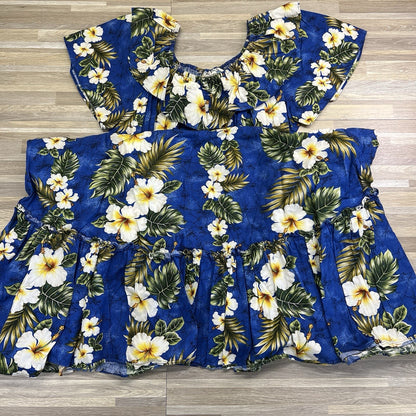 VTG Ky's Hawaiian Dress Made In Hawaii Ruffle Size L - JN309