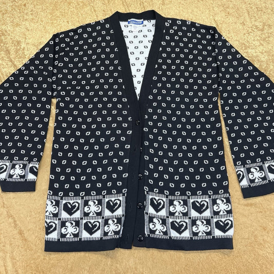 Vintage Pendleton Hearts And Clubs Women’s Cardigan Sweater Size Medium Cotton