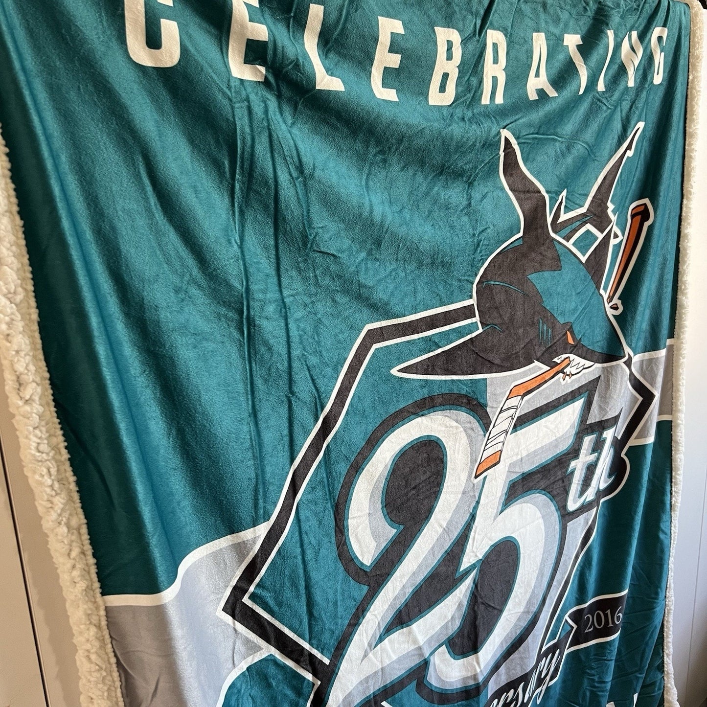 2015 San Jose Sharks Throw Blanket NHL Limited Edition 25th Anniversary - 10S614