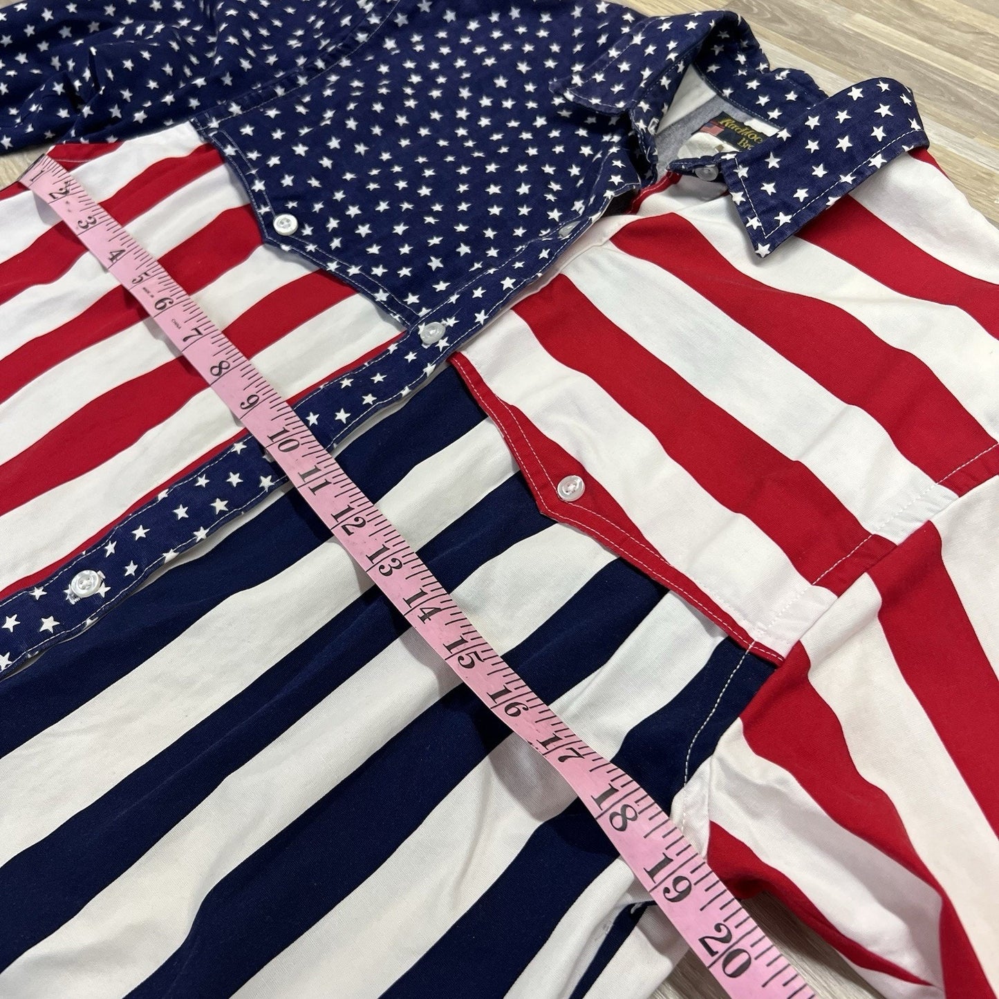 VTG Ruddock Western American Flag Button Up Shirt MADE IN USA Mens Size M - M196