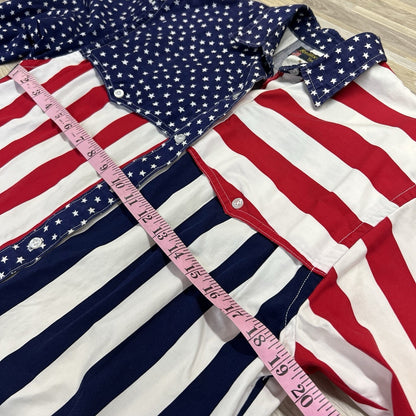 VTG Ruddock Western American Flag Button Up Shirt MADE IN USA Mens Size M - M196