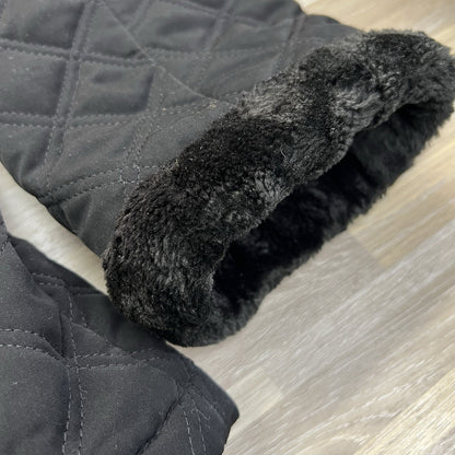 Vintage ESPIRIT Quilted Puffer Jacket Fur Fitted Size L/XL - M142