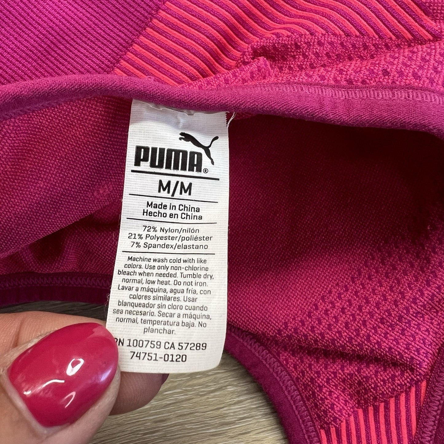 Puma Hot Pink Sports Bra Size M - JL388
