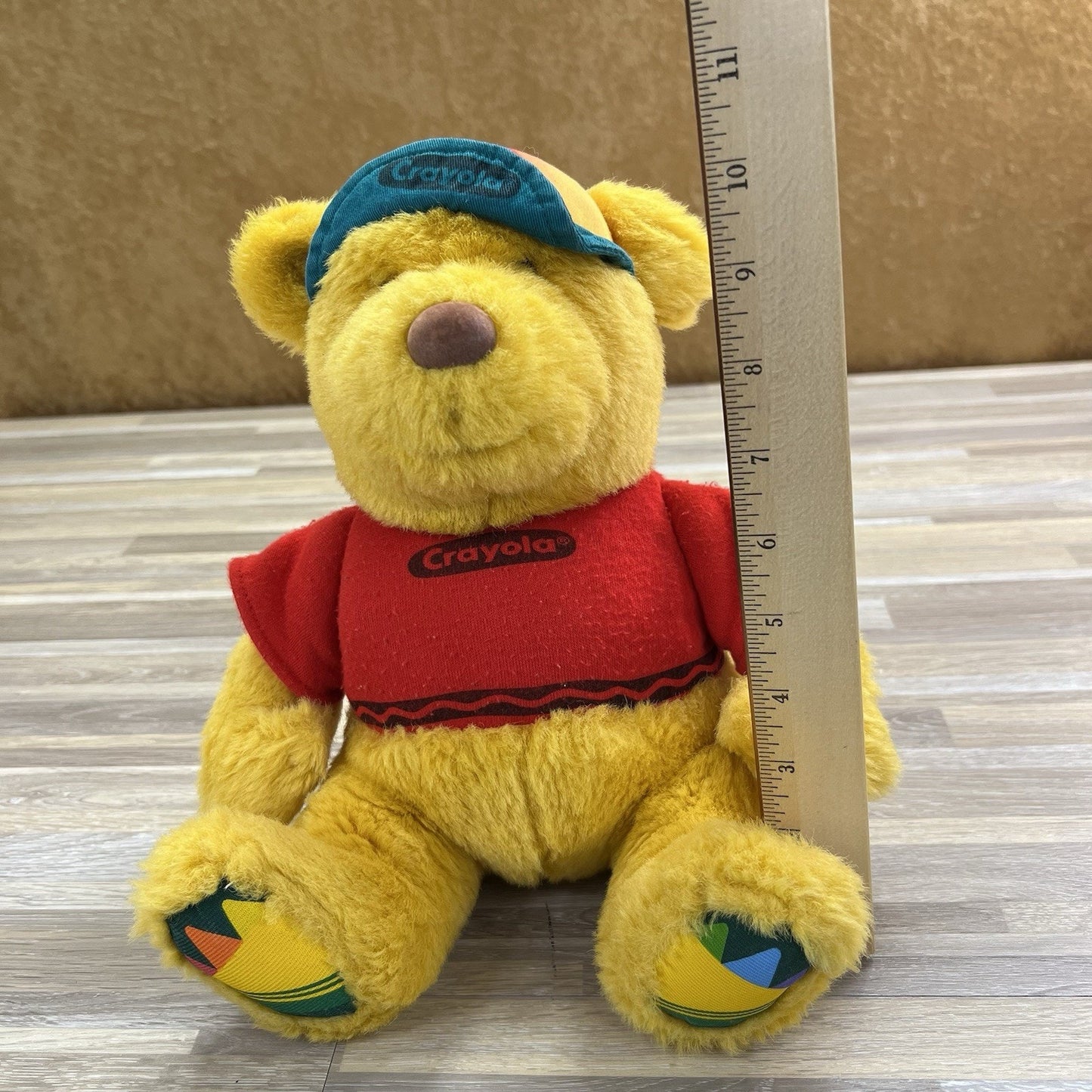 Vintage Gund Crayola Teddy Bear Plush 80s/90s Red Sweater And Hat - M143