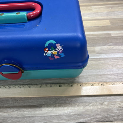 Vtg Caboodles Teal Blue Makeup Hair Storage Travel Train Case #2602 - 3D690