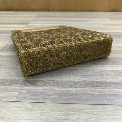 VTG Inge Christopher Indolink Gold Beaded Evening Bag Purse Clutch - 8S569