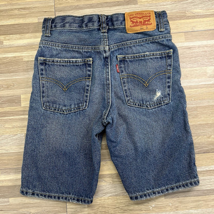 Levi’s 511 Slim Fit Kids Size 8 Distressed Denim Shorts Dark Adjustable - JL498
