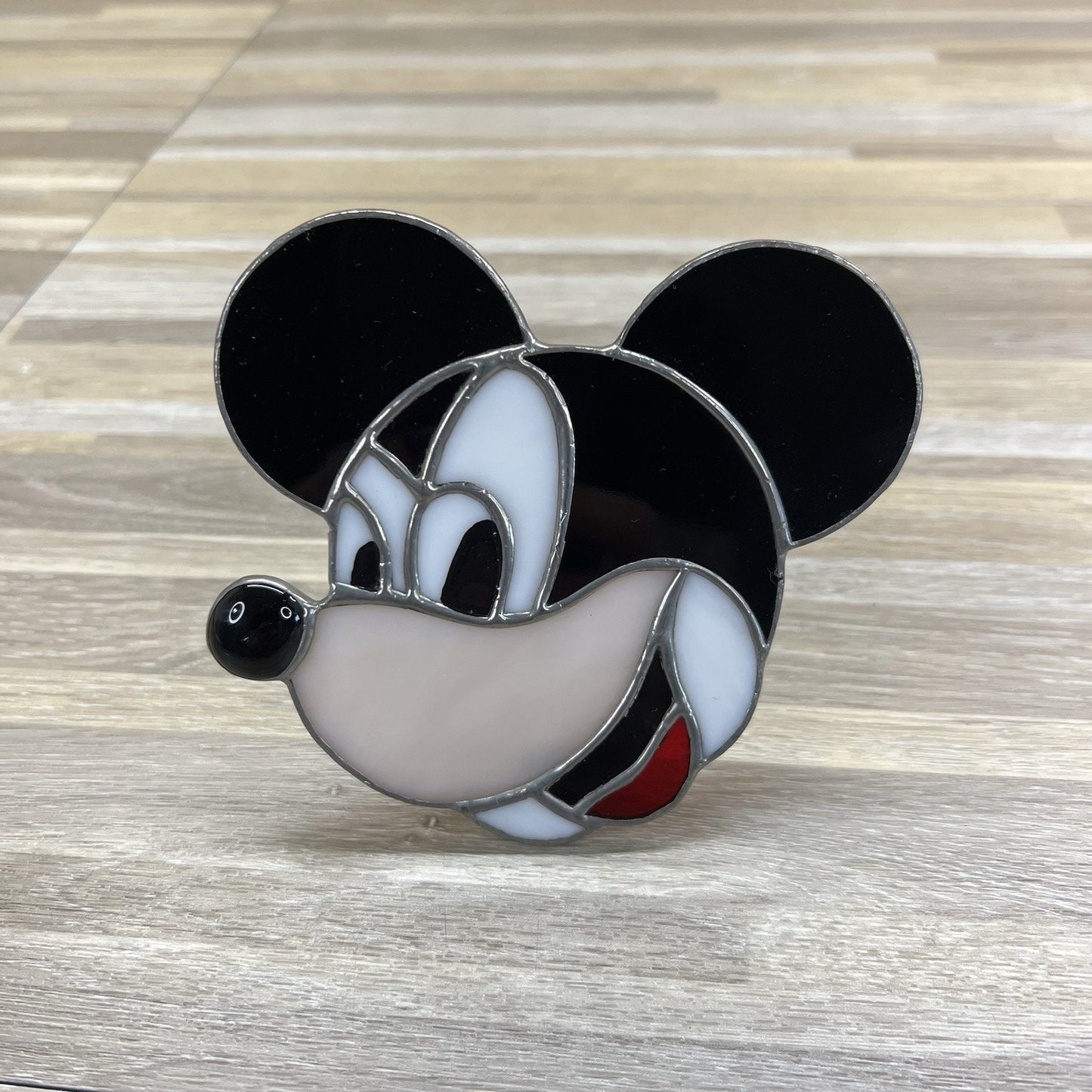 VTG Mickey Mouse Stained Glass Night Light Cover Disney - 1O637