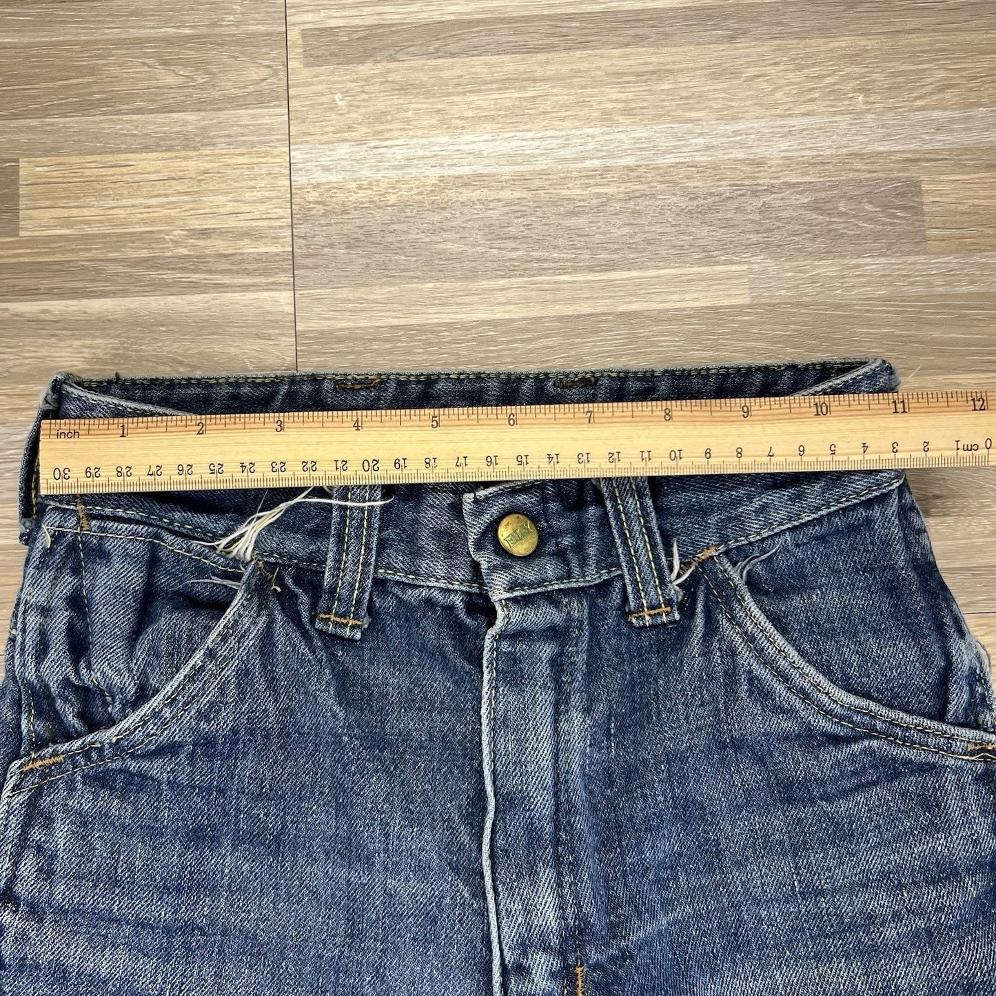 Vintage ELY Jeans Size 22x27 Destroyed Zipper Needs Work - M195