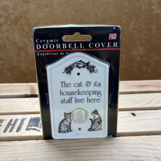 Vintage Figi Ceramic Illuminated Cat Doorbell Cover 1999 - (A080)