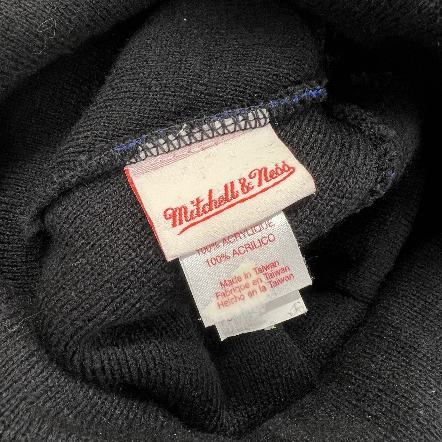 Mitchell Ness New York Knicks Beanie Blue & Black Two Sided Stocking Cap - 2D698