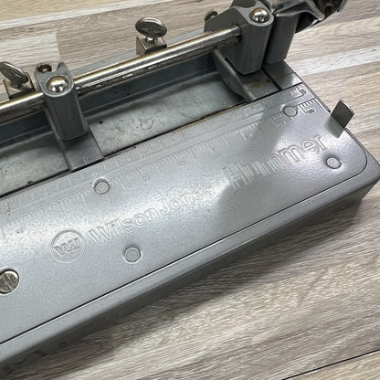 VTG Wilson Jones Hummer Heavy Duty Metal Adjustable 3 Hole Punch - TESTED -1D708