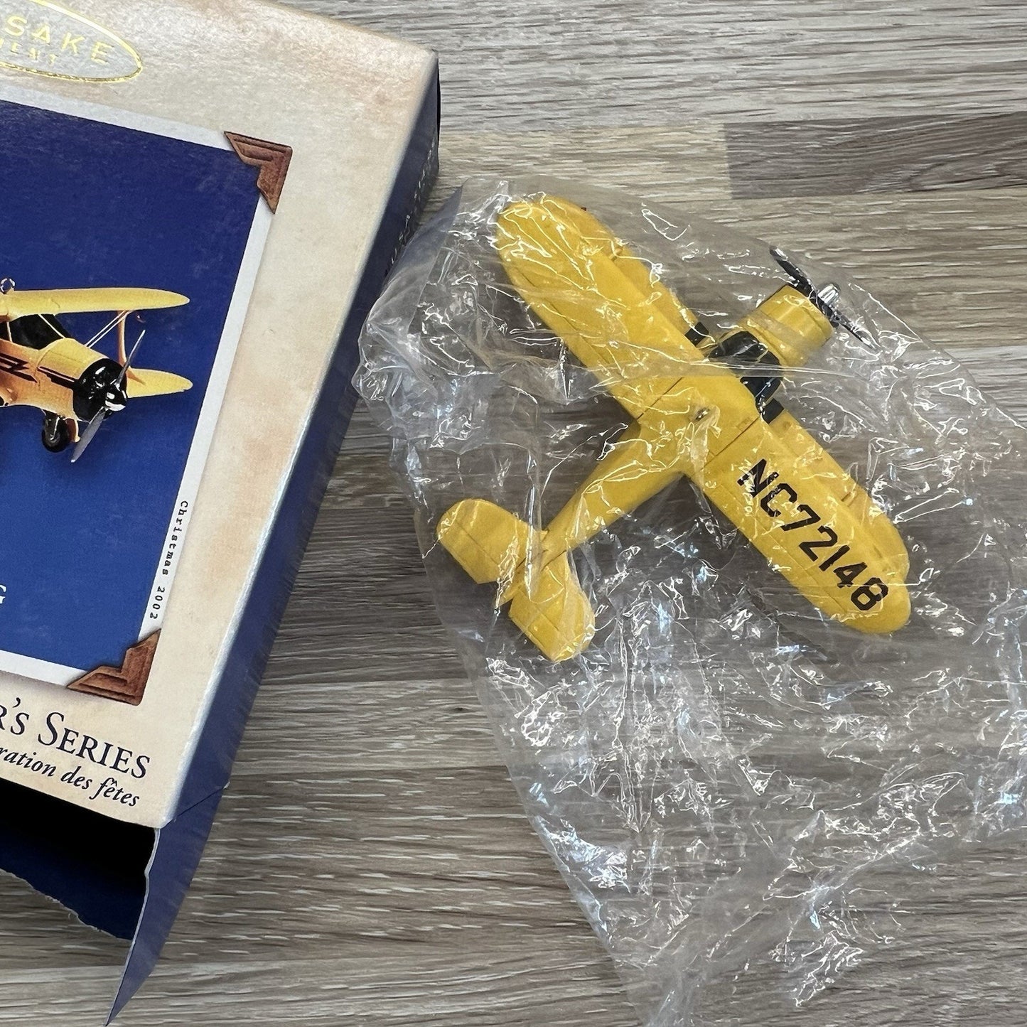 2002 Staggerwing Airplane Hallmark Sky's The Limit Series Ornament - A123