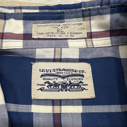 Vintage Levi’s Plaid Button Down Short Sleeve Shirt Size XL - M199