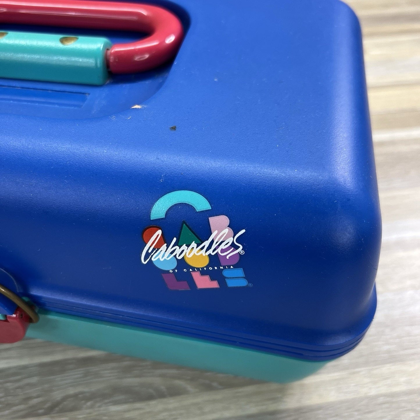 Vtg Caboodles Teal Blue Makeup Hair Storage Travel Train Case #2602 - 3D690