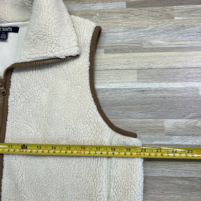 Chaps Women’s Sherpa Fleece Vest Beige Size Large - JN316