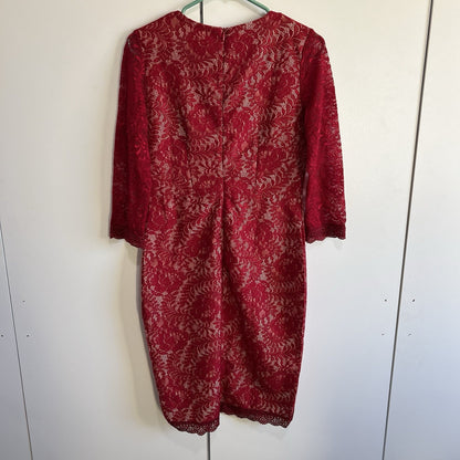 Musol Women’s Red Cocktail Dress Size Large Stretch - JL401