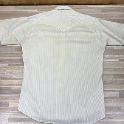 VTG Ruddock Pearl Snap Shirt 16.5 Extra Long Tail Western Short Sleeve - M201