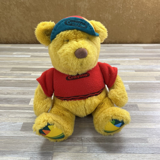 Vintage Gund Crayola Teddy Bear Plush 80s/90s Red Sweater And Hat - M143