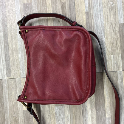 Frye and Co Handbag Crossbody Purse Maroon Vegan Leather - JL374