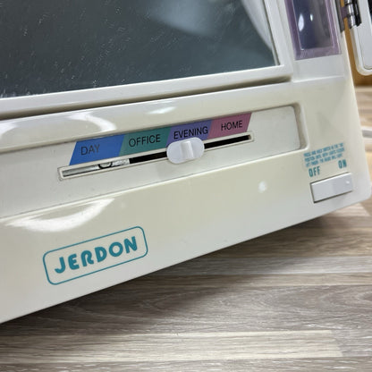 VTG Jerdon JGL9W Tri Fold Two Sided Lighted White Makeup Mirror WORKS - 5D714