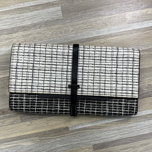 Vince Camuto Women's Leather Clutch Black White Bow Unique Design - JL523