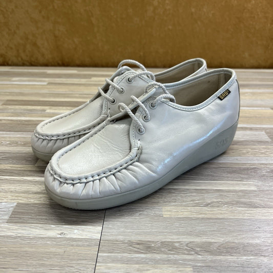 SAS Siesta Women's Comfort Oxford Loafer Moc Toe USA Beige - JL377