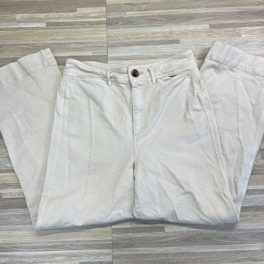 Made And Loved LOFT High Waist Slim Wide Leg Beige Pants Size 6/28 - JN333