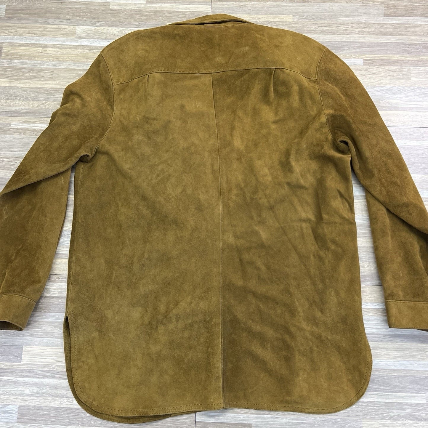 Vintage Anne Klein Union Made Leather Button Down Shirt Size S - JN259