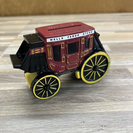 VTG Wells Fargo Stage Coach Bank With Key 1998 Vintage Collectible - AG548