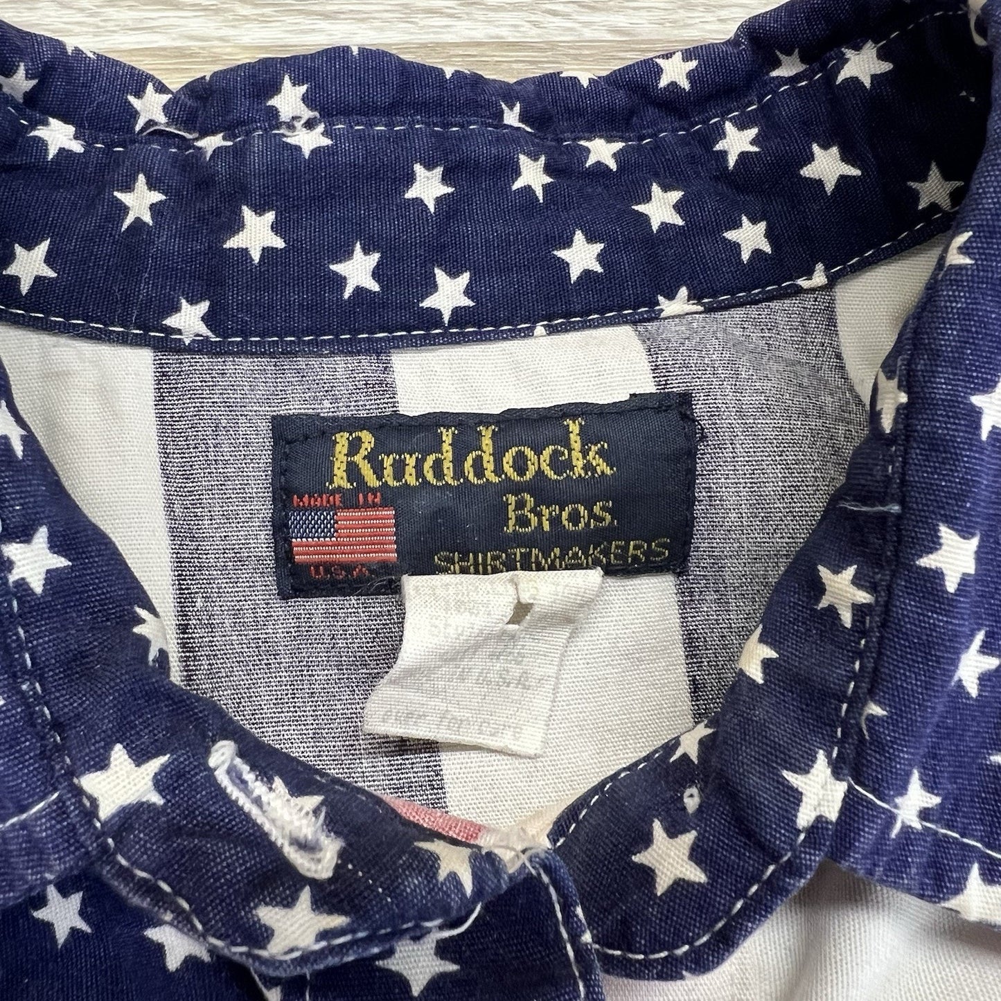 VTG Ruddock Western American Flag Button Up Shirt MADE IN USA Mens Size M - M196