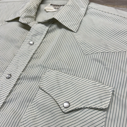 VTG Ruddock Pearl Snap Shirt 16.5 Extra Long Tail Western Short Sleeve - M201