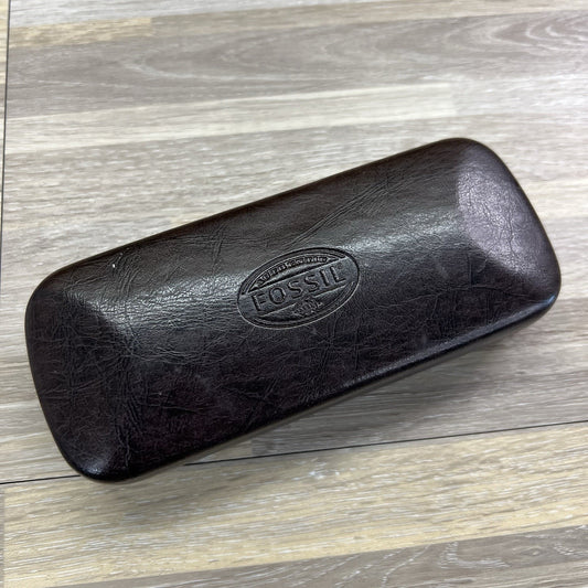 Fossil Sunglasses Case Brown Clamshell Hard Case Eyeglasses - JL490