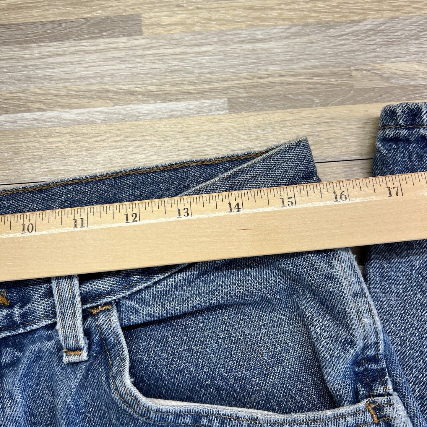 VTG Rustler Denim Blue Jeans 32X33 Workwear Naturally Distressed Cowboy - N683