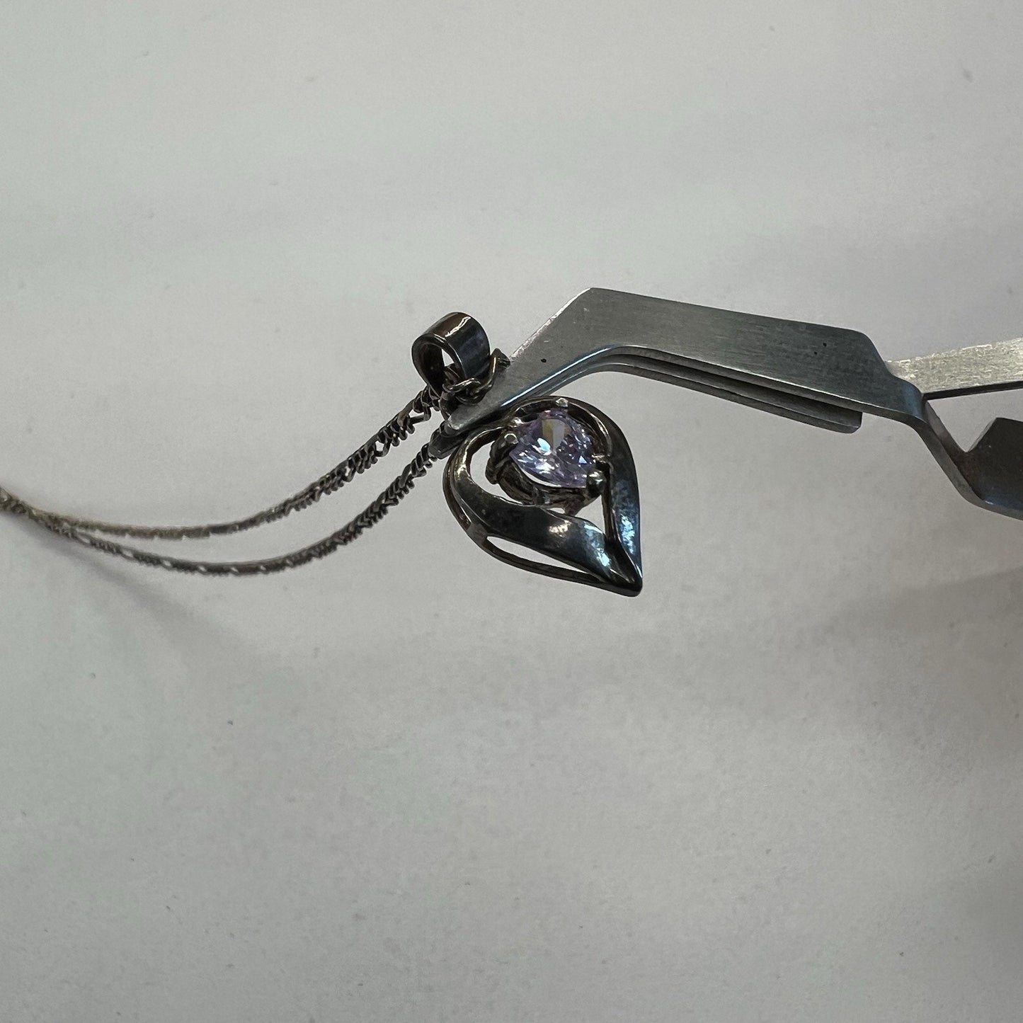 Vintage Silver 925 Italian Necklace Heart Pendant - M187