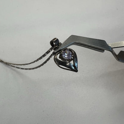 Vintage Silver 925 Italian Necklace Heart Pendant - M187